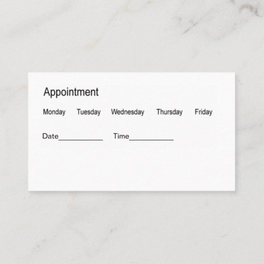 Tandarts Kantoor Classy Afspraak Visitekaartjes (Achterkant)