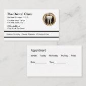 Tandarts Kantoor Classy Afspraak Visitekaartjes (Voorkant / Achterkant)