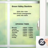 Tandarts Kantoor Openingstijden Raamsticker (Huis)