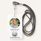 Tandarts Kantoor Professional Elegante foto Badge (Voorkant met draagriem)
