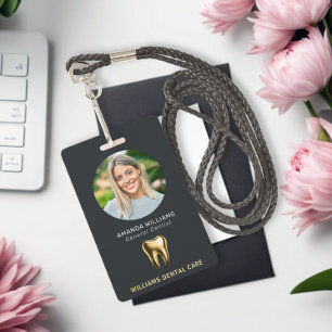 Tandarts Kantoor Professional Elegante foto Badge