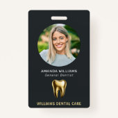 Tandarts Kantoor Professional Elegante foto Badge (Voorkant)
