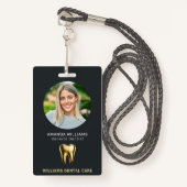 Tandarts Kantoor Professional Elegante foto Badge (Voorkant met draagriem)