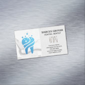 Tandarts Kantoor | Schone blauwe tand | Tandheelku Magnetisch Visitekaartje (Voorbeeld)