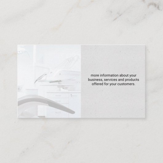 Tandarts Kantoor | Schone blauwe tand | Tandheelku Visitekaartje (Achterkant)