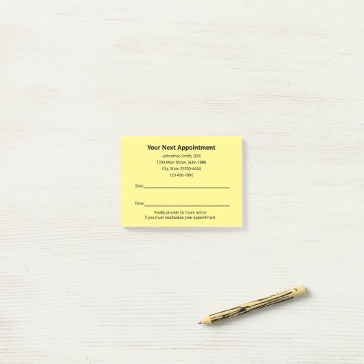 Tandarts Kantoor uw volgende afspraak herinnering Post-it® Notes (Op bureau)