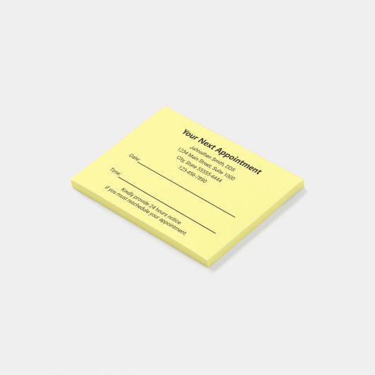 Tandarts Kantoor uw volgende afspraak herinnering Post-it® Notes (Schuin)
