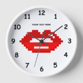 Tandarts kantoor wandklok met witte tanden mond (Voorkant)