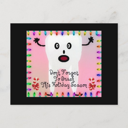 Tandarts Kerst Cartoon Feestdagenkaart (Voorkant)