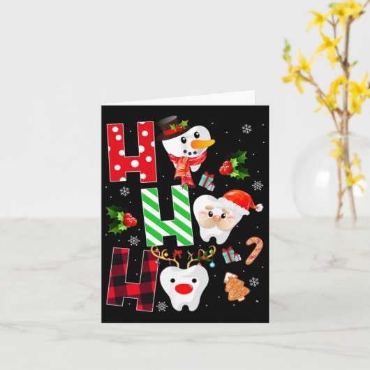 Tandarts Kerst Pret Tand Tandheelkundig Cadeau Roo Kaart (Gele Bloem)