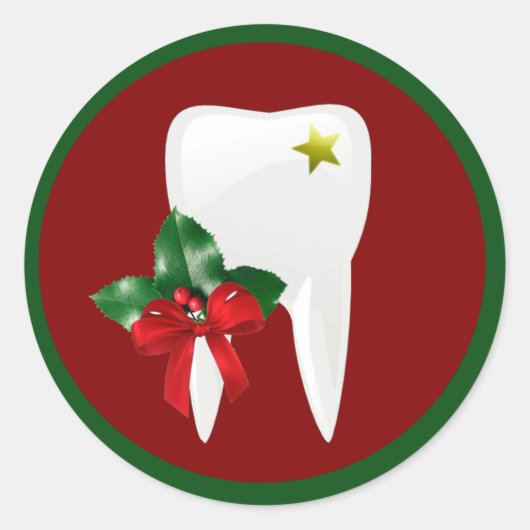 Tandarts Kerst sticker (Voorkant)
