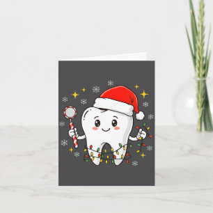 Tandarts Kerst Tanden Kerst Lichtjes Grappige Tand Kaart