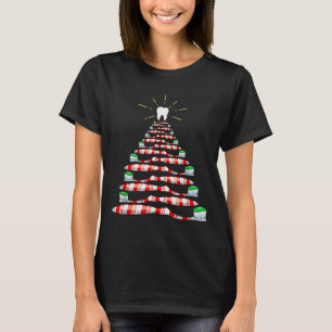 Tandarts Kerst Tandenborstel Kerstboom T-shirt