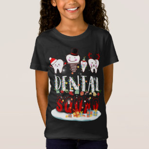 Tandarts Kerstmis Tandheelkundige Squad Grappige L T-shirt