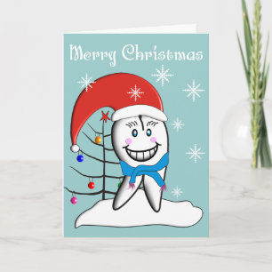 Tandarts Kerstmis Toot kaarten met tanddecoraties
