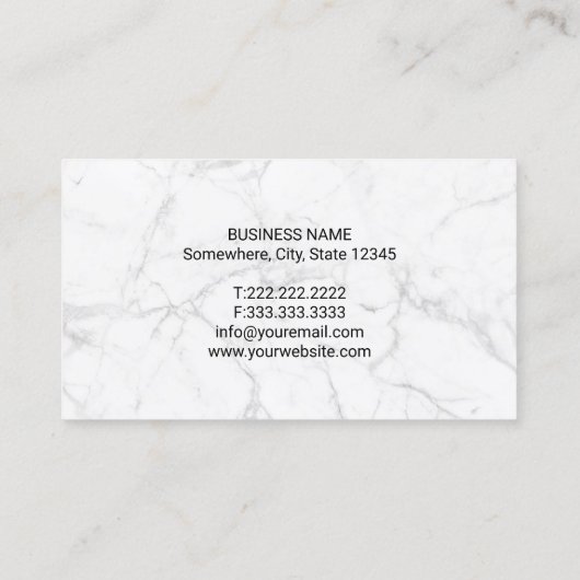 Tandarts Koperen Tand Logo Trendy Marmeren Tand Visitekaartje (Achterkant)