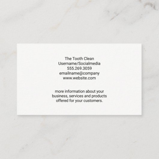 Tandarts Laat Klein Meisje Zien Hoe Tanden Te Poet Visitekaartje (Achterkant)