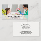 Tandarts Laat Klein Meisje Zien Hoe Tanden Te Poet Visitekaartje (Voorkant / Achterkant)