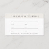 Tandarts licht beige afspraak kaart visitekaartje (Achterkant)
