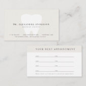 Tandarts licht beige afspraak kaart visitekaartje (Voorkant / Achterkant)