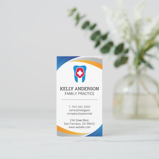 Tandarts Logo | Gezondheidszorg Visitekaartje (Staand voorkant)