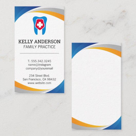 Tandarts Logo | Gezondheidszorg Visitekaartje (Voorkant / Achterkant)