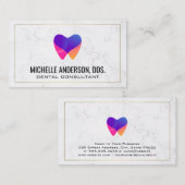 Tandarts Logo Kleurrijk | Marmer Visitekaartje (Voorkant / Achterkant)