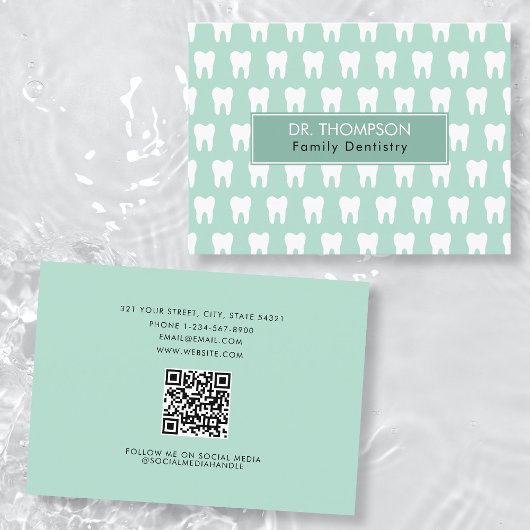 Tandarts Logo Tandheelkunde QR Code Social Media Visitekaartje