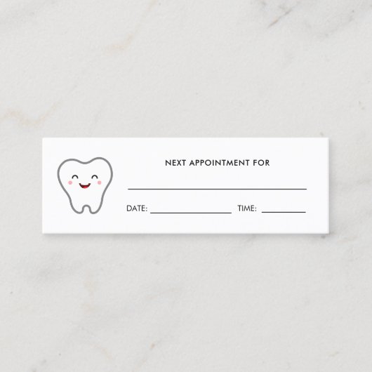 Tandarts Logo Tandhygiëne Afspraak Mini Visitekaartje (Voorkant)