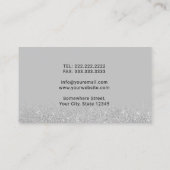 Tandarts Luxe Zilver Bloemen Blauw Tandheelkundige Visitekaartje (Achterkant)