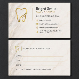 Tandarts Marble Dental Care Logo Afspraakkaart Afsprakenkaartje