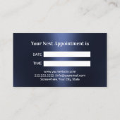 Tandarts Marine Blauw Glitter Tand Metaal Tand Afsprakenkaartje (Achterkant)