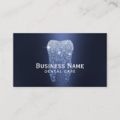 Tandarts Marine Blauw Glitter Tand Metaal Tand Afsprakenkaartje (Voorkant)