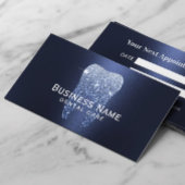 Tandarts Marine Blauw Glitter Tand Metaal Tand Afsprakenkaartje