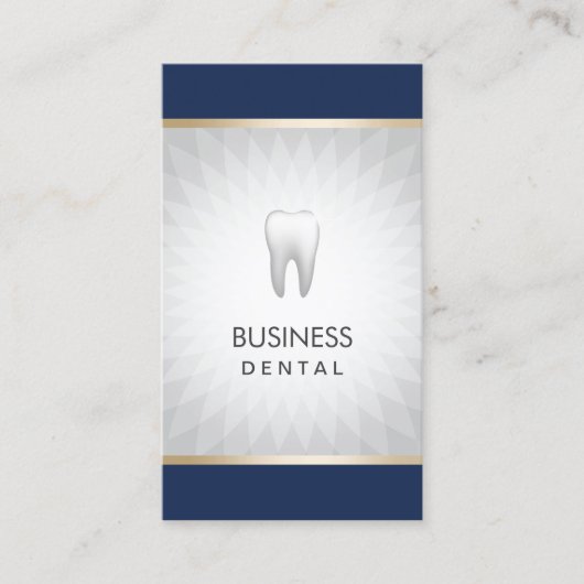 Tandarts Marine Blauw & Zilver Tandheelkundige Afs Afsprakenkaartje (Voorkant)