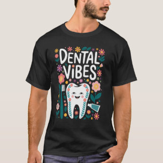 Tandarts met tandheelkundige vibraties Inspirerend T-shirt