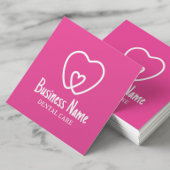 Tandarts Minimal Tooth Logo Roze Tandheelkundige Z Vierkante Visitekaartje
