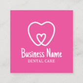 Tandarts Minimal Tooth Logo Roze Tandheelkundige Z Vierkante Visitekaartje (Voorkant)