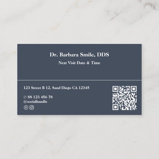 Tandarts minimale orthodontist houtskool afspraak visitekaartje (Achterkant)