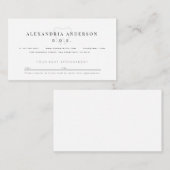 Tandarts minimalistische witte afspraak kaart visitekaartje (Voorkant / Achterkant)