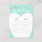 Tandarts Mint Groene Tandheelkundige Zorg Afspraak Afsprakenkaartje (Voorkant)