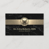 Tandarts Modern Goud 3D Tand Zwart Tandartsbureau Visitekaartje (Voorkant)