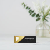 Tandarts Modern Goud & Grijs Tandarts Assistent Mini Visitekaartje (Staand voorkant)