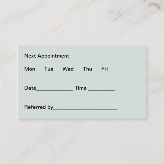 Tandarts Modern Low Key Afspraakkaarten Afsprakenkaartje (Achterkant)