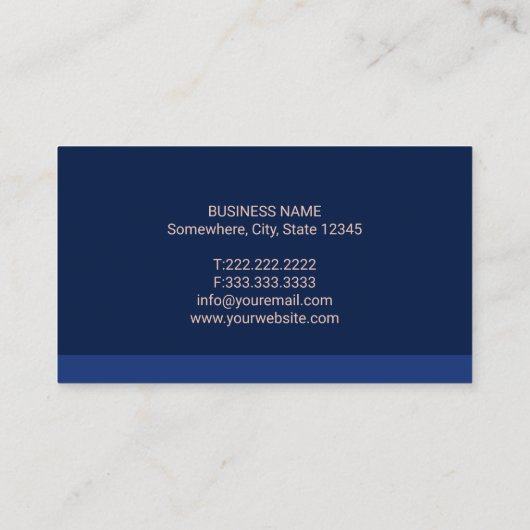 Tandarts Modern Roos Gouden Tand Navy Blauw Dental Visitekaartje (Achterkant)