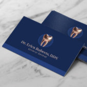 Tandarts Modern Roos Gouden Tand Navy Blauw Dental Visitekaartje
