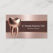 Tandarts Modern Roos Gouden Tand Tandverzorging Visitekaartje (Voorkant)