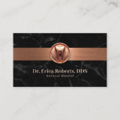 Tandarts Moderne 3D Tand Logo Koper Tandheelkundig Visitekaartje (Voorkant)