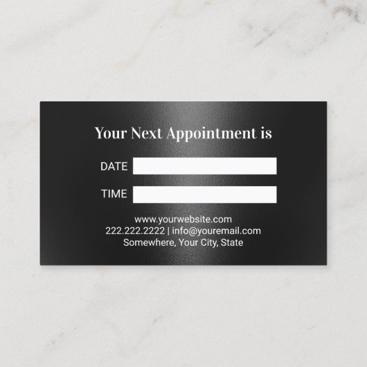 Tandarts Moderne Diamanten Tand Zwart Metaal Tand Afsprakenkaartje (Achterkant)