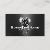 Tandarts Moderne Diamanten Tand Zwart Metaal Tand Afsprakenkaartje (Voorkant)